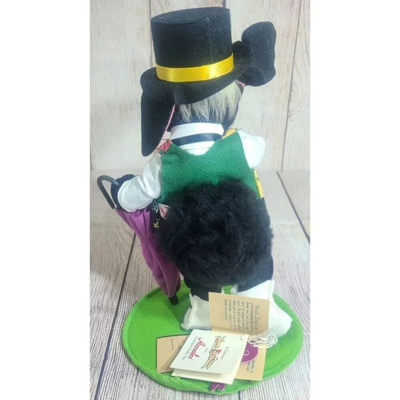 Annalee Dolls Felt Victor Bunny Figure Black White Purple 10" 1998 Limited New - Picture 6 of 8
